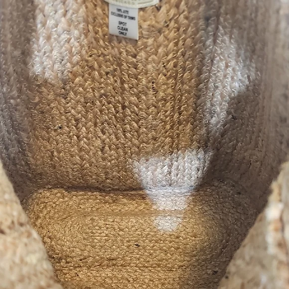 Natural Woven Tote with Black Embroidery - Picture 7 of 7